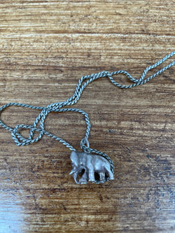 Sterling Silver Elephant Pendant & Chain | Antique & Vintage | Moonee Ponds Antiques | Australia Wide Delivery