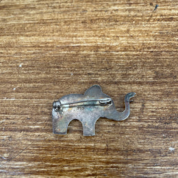 Vintage Sterling Silver Elephant Brooch