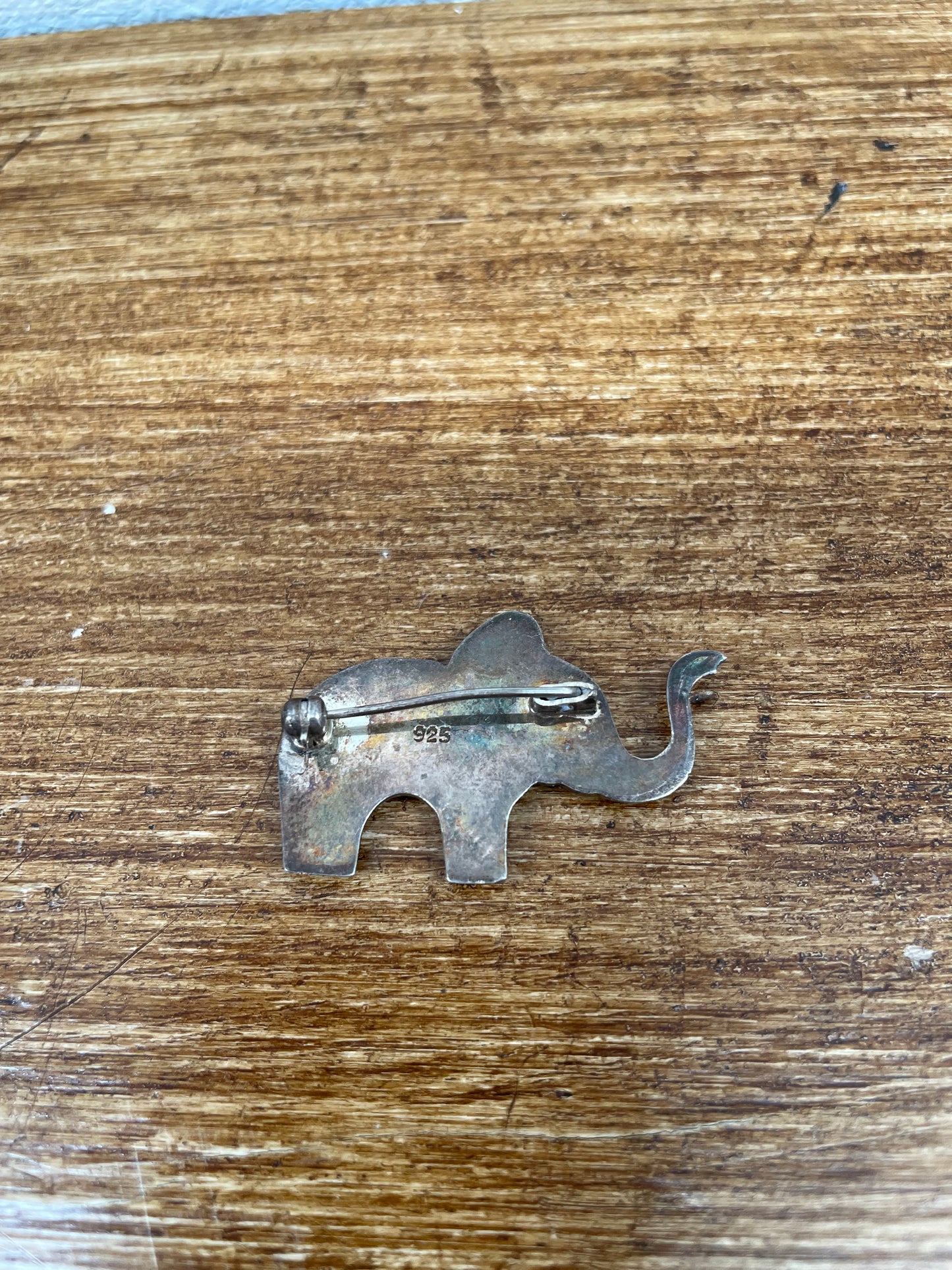 Vintage Sterling Silver Elephant Brooch