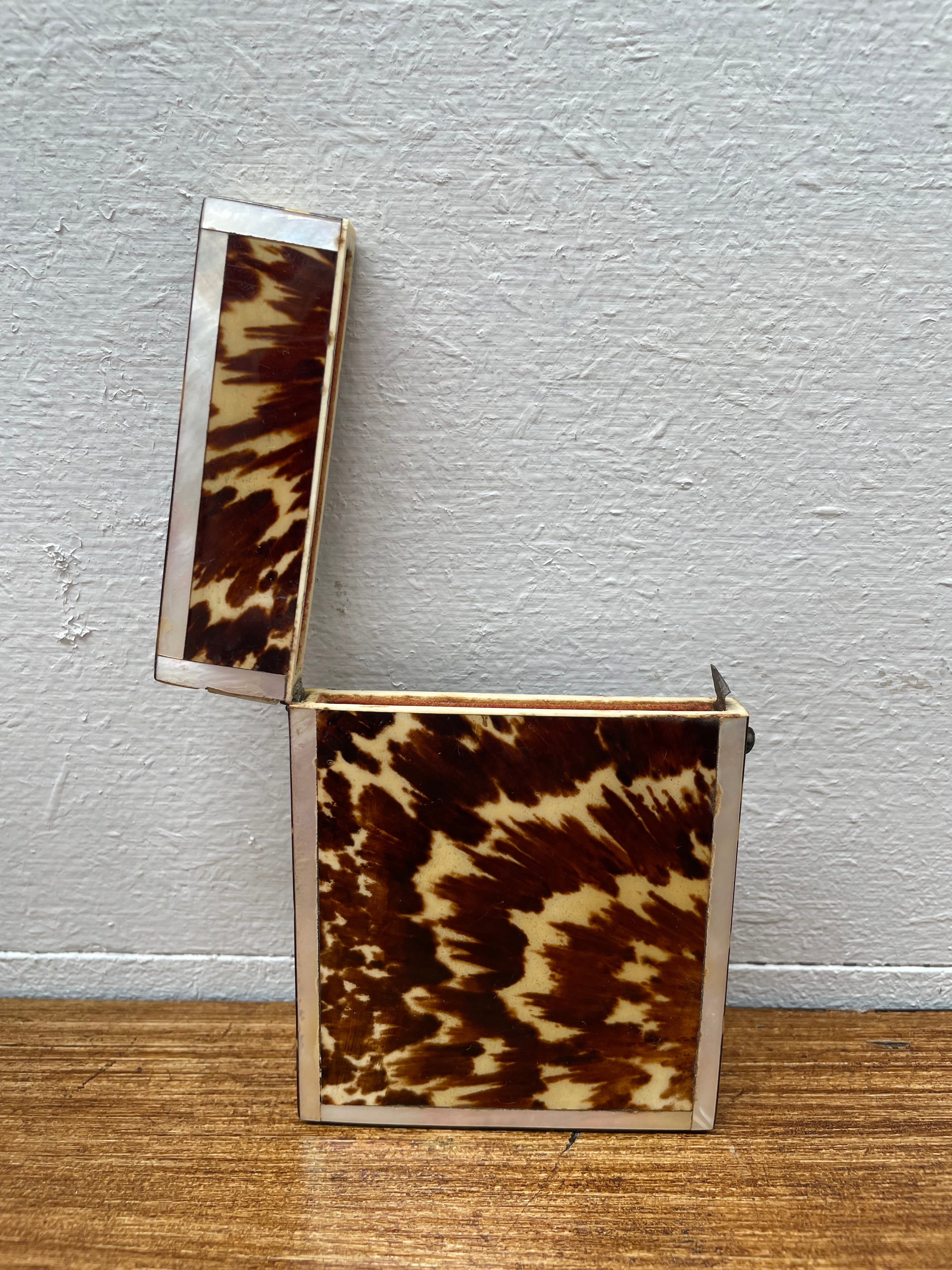 Antique Tortoiseshell & Mother Of Pearl Card Case | Antique & Vintage | Moonee Ponds Antiques | Australia Wide Delivery