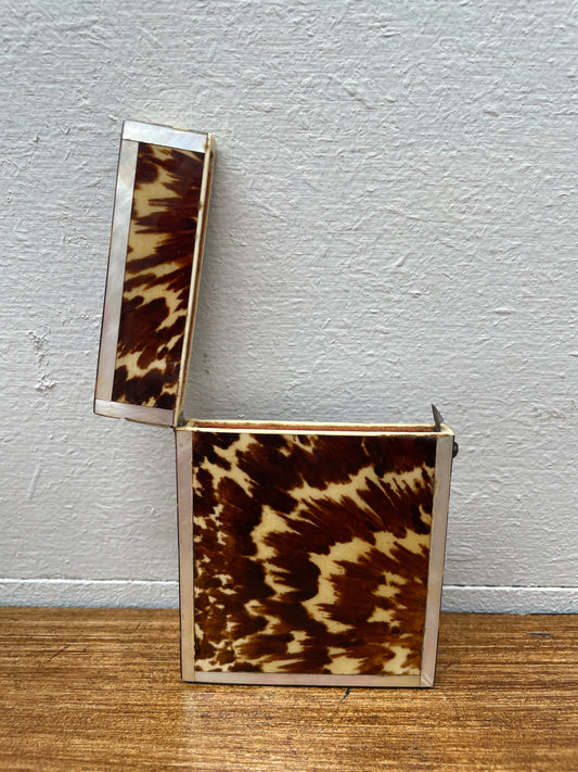 Antique Tortoiseshell & Mother Of Pearl Card Case