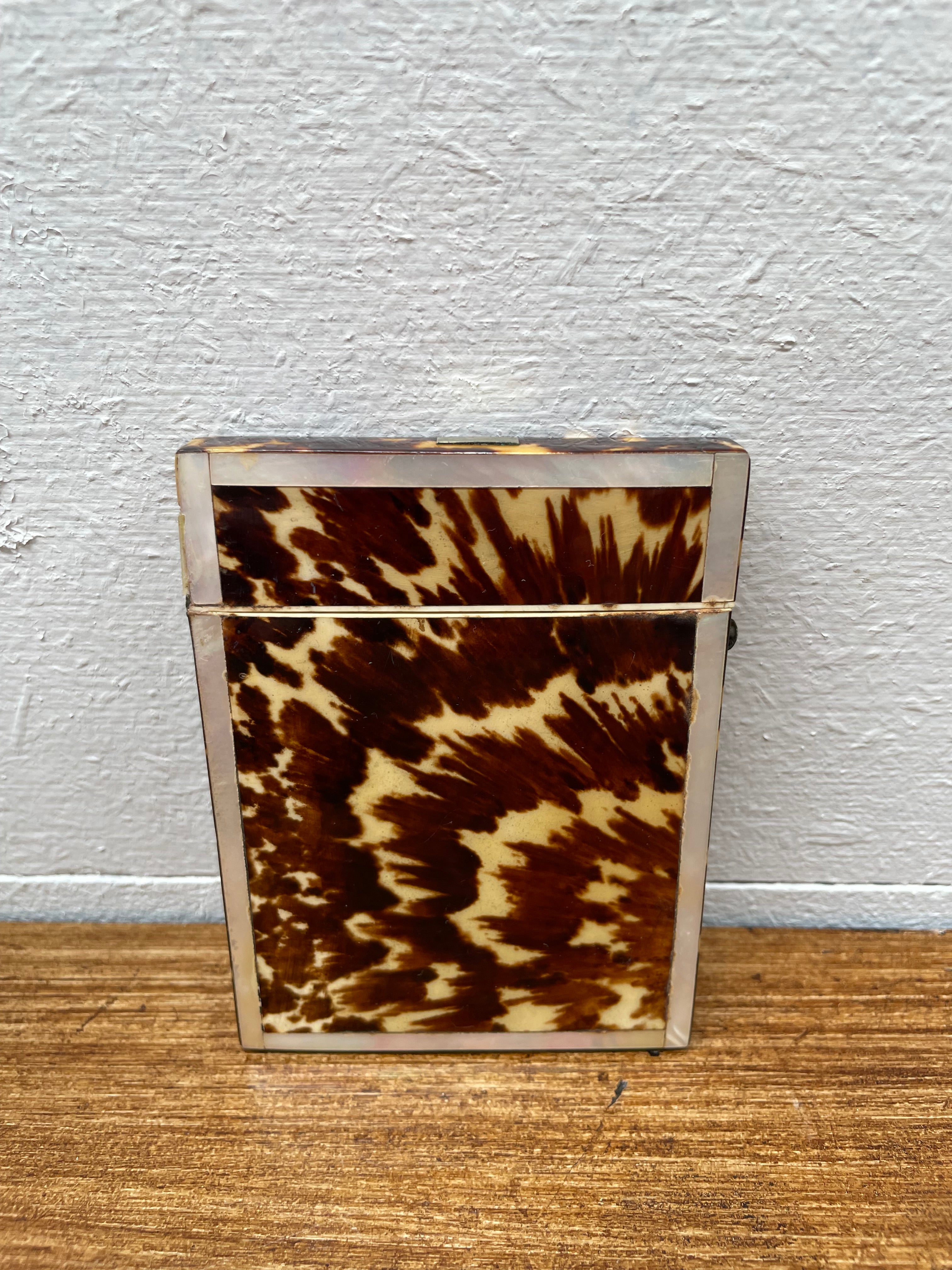 Antique Tortoiseshell & Mother Of Pearl Card Case | Antique & Vintage | Moonee Ponds Antiques | Australia Wide Delivery
