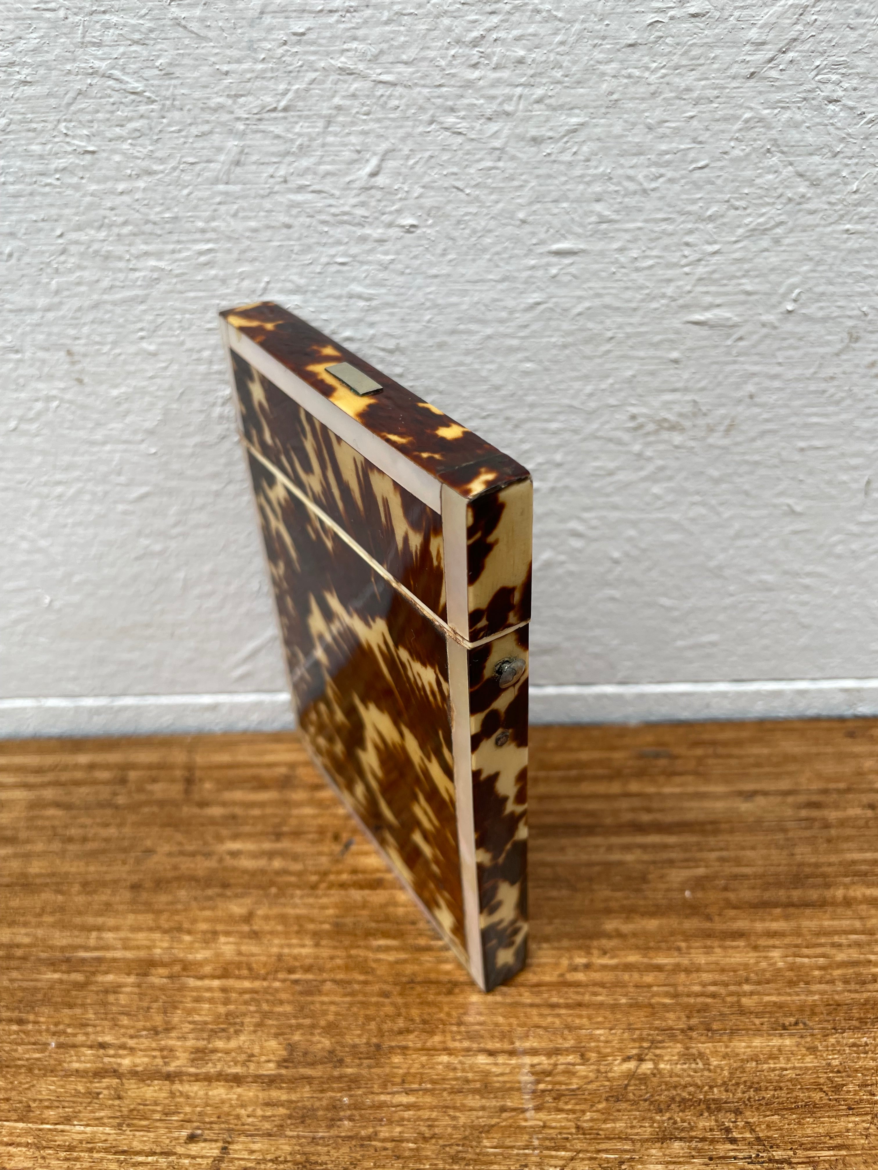 Antique Tortoiseshell & Mother Of Pearl Card Case | Antique & Vintage | Moonee Ponds Antiques | Australia Wide Delivery
