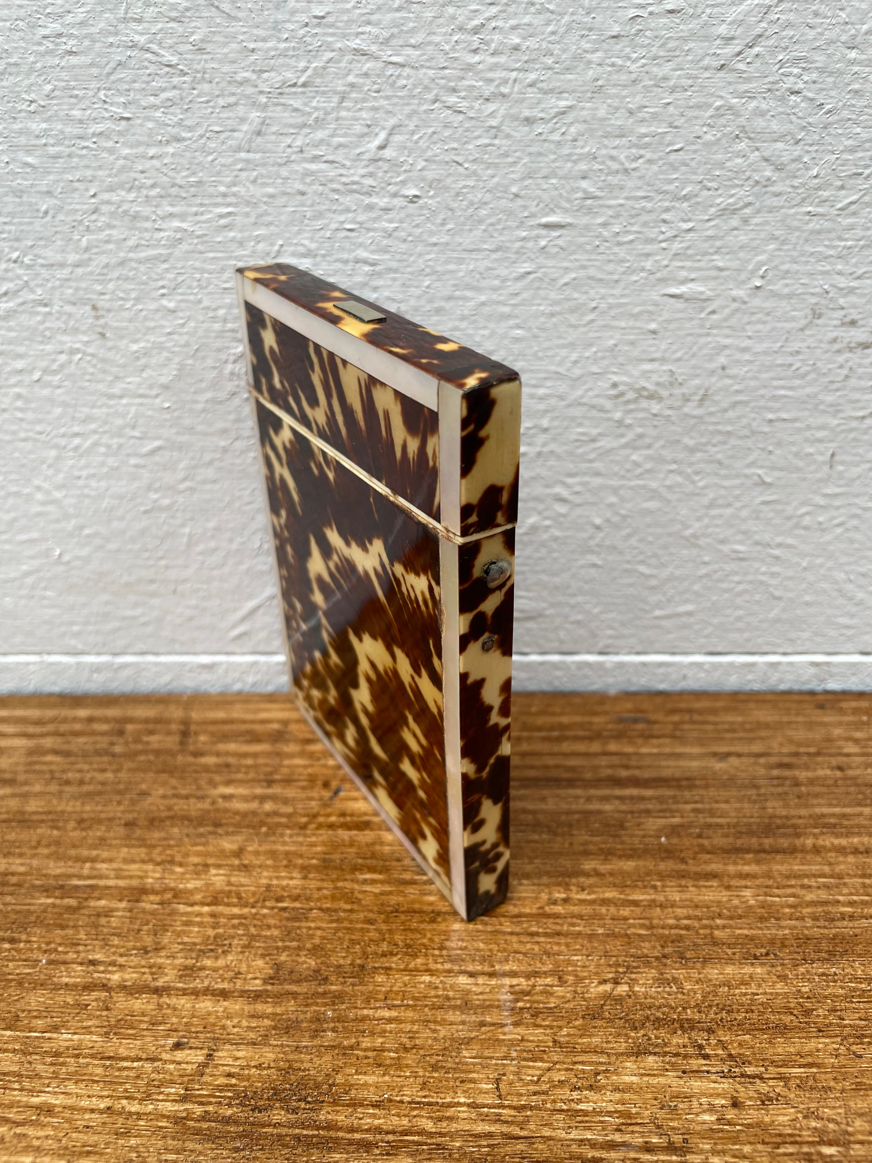 Antique Tortoiseshell & Mother Of Pearl Card Case | Antique & Vintage | Moonee Ponds Antiques | Australia Wide Delivery