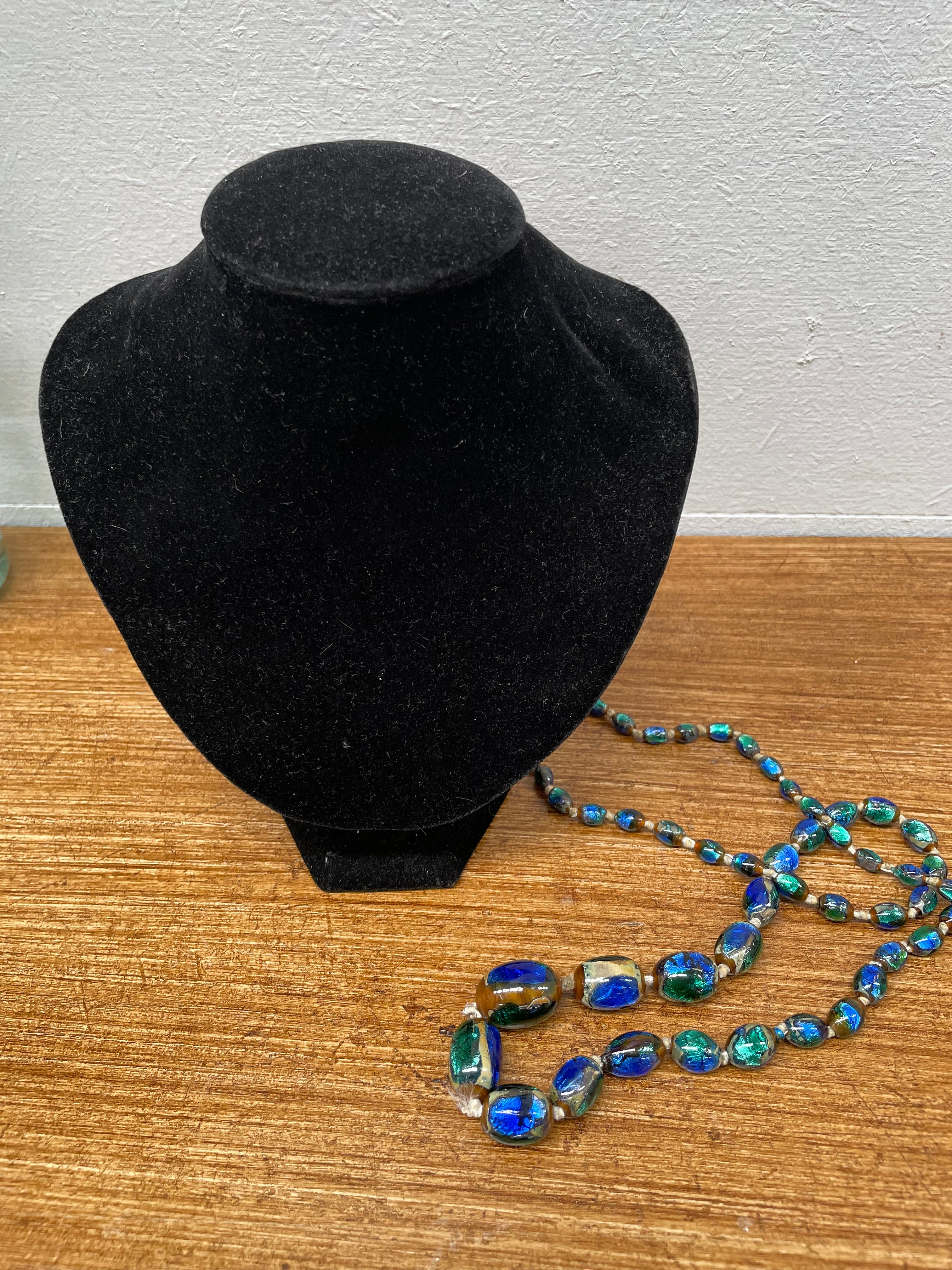 Stunning Vintage Murano Lumina Blue Glass Necklace | Antique & Vintage | Moonee Ponds Antiques | Australia Wide Delivery
