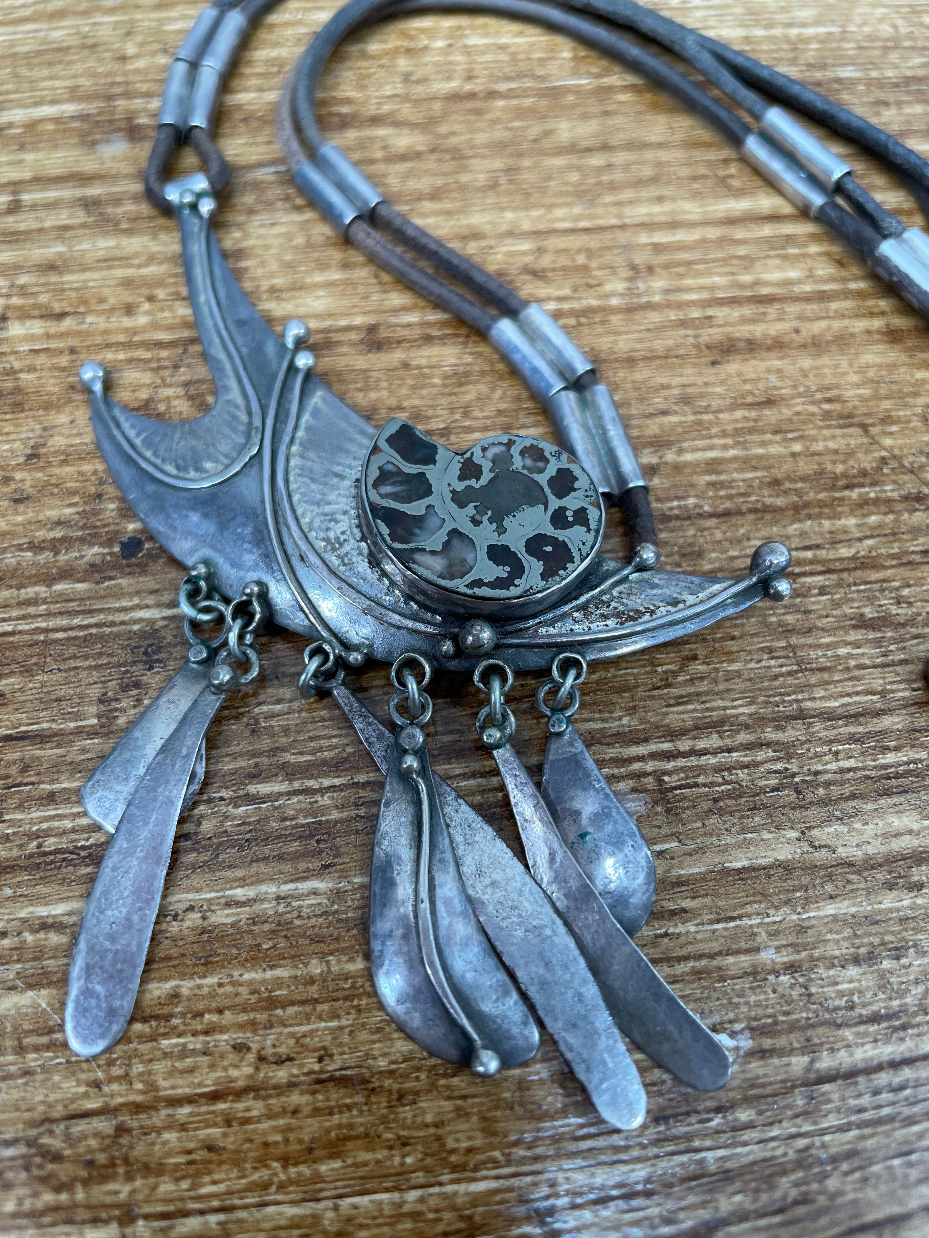 Mid Century Modern Design Silver (925) Signed Necklace | Antique & Vintage | Moonee Ponds Antiques | Australia Wide Delivery