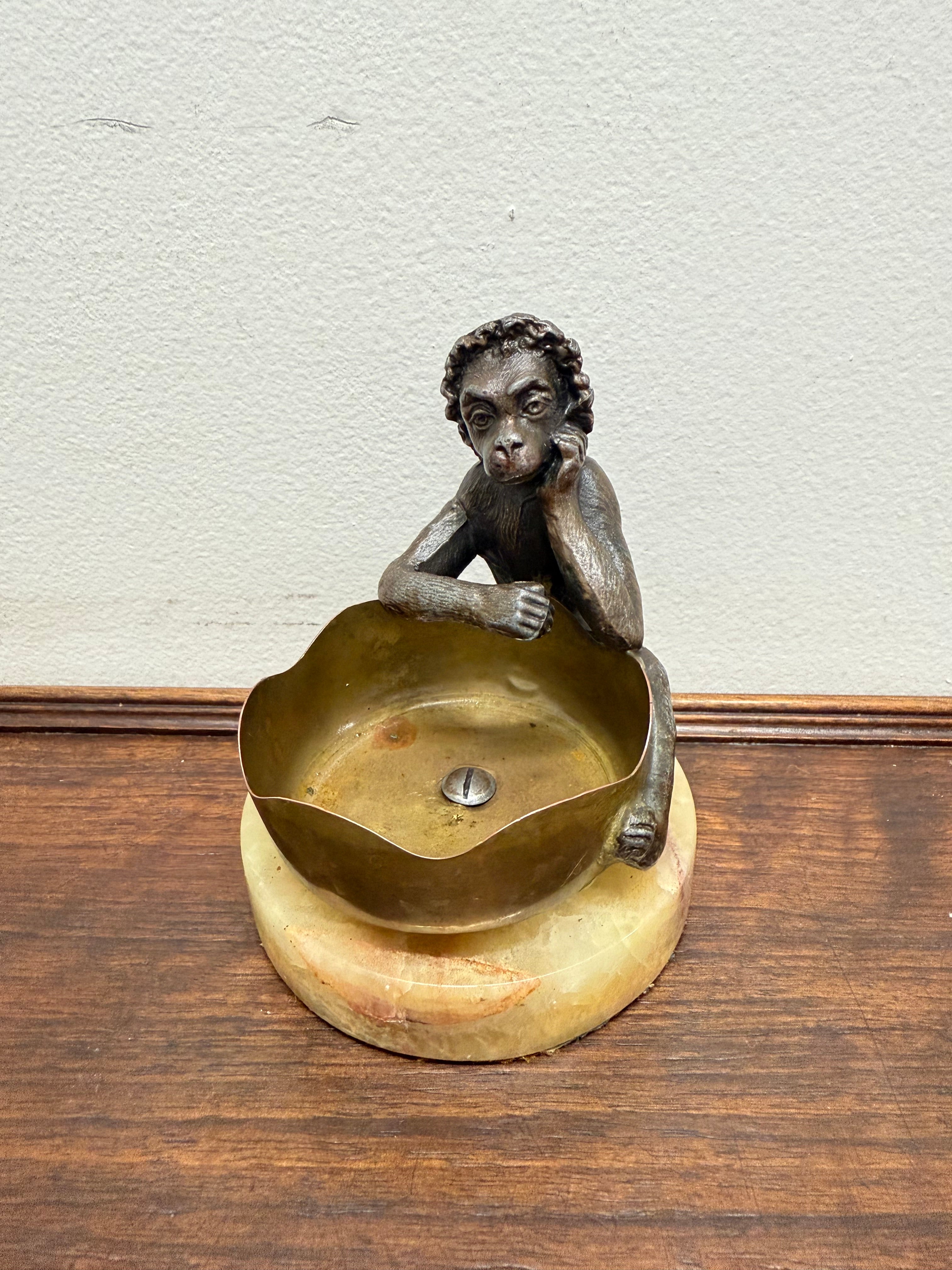Victorian Monkey At The Well Statue On Marble Base | Antique & Vintage | Moonee Ponds Antiques | Australia Wide Delivery