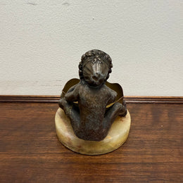 Victorian Monkey At The Well Statue On Marble Base