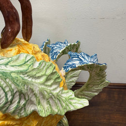 Extraordinary Vintage Italian Hand Painted Majolica Rooster