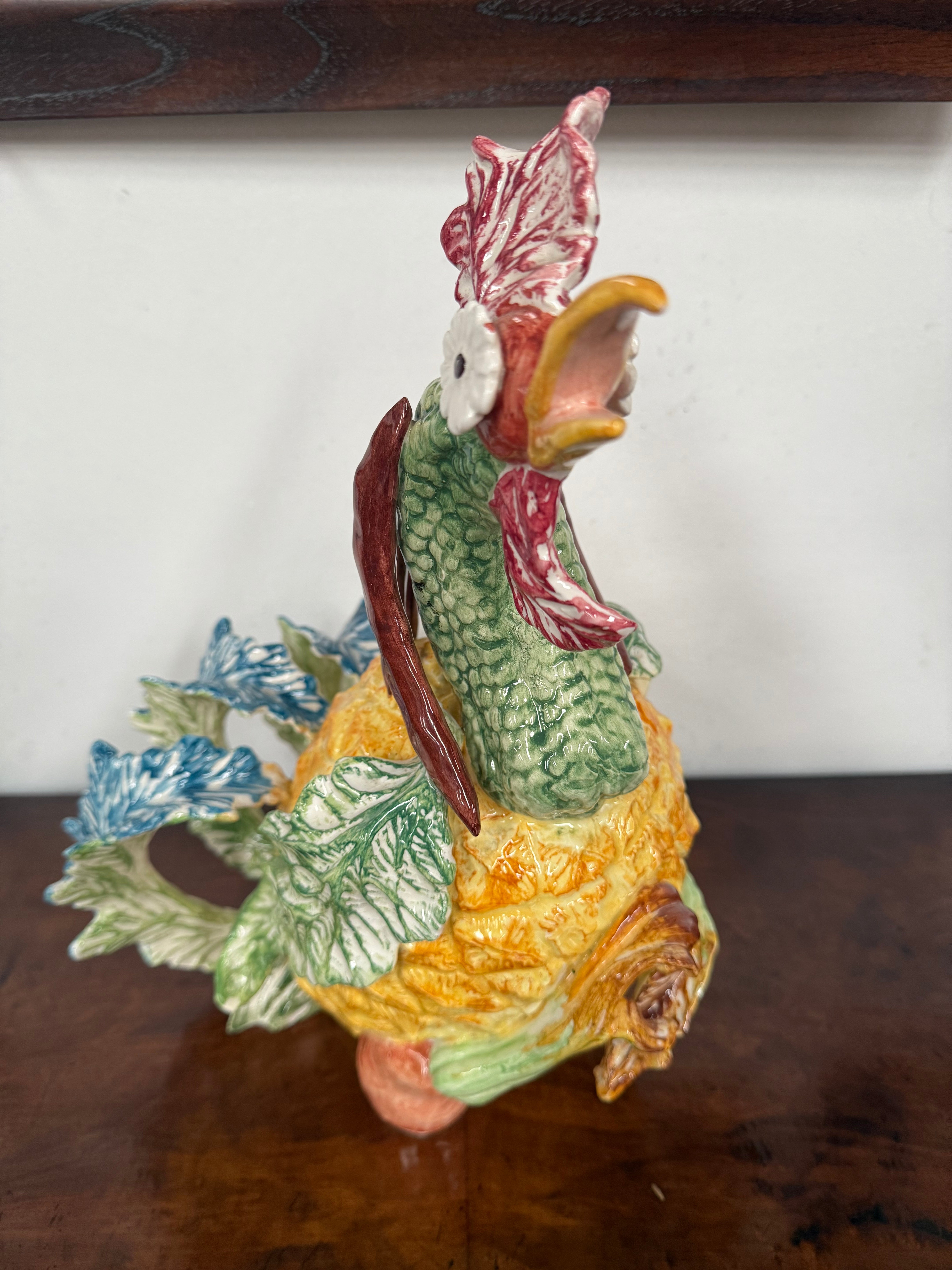 Extraordinary Vintage Italian Hand Painted Majolica Rooster | Antique & Vintage | Moonee Ponds Antiques | Australia Wide Delivery