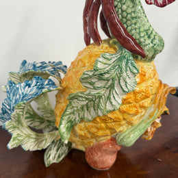 Extraordinary Vintage Italian Hand Painted Majolica Rooster