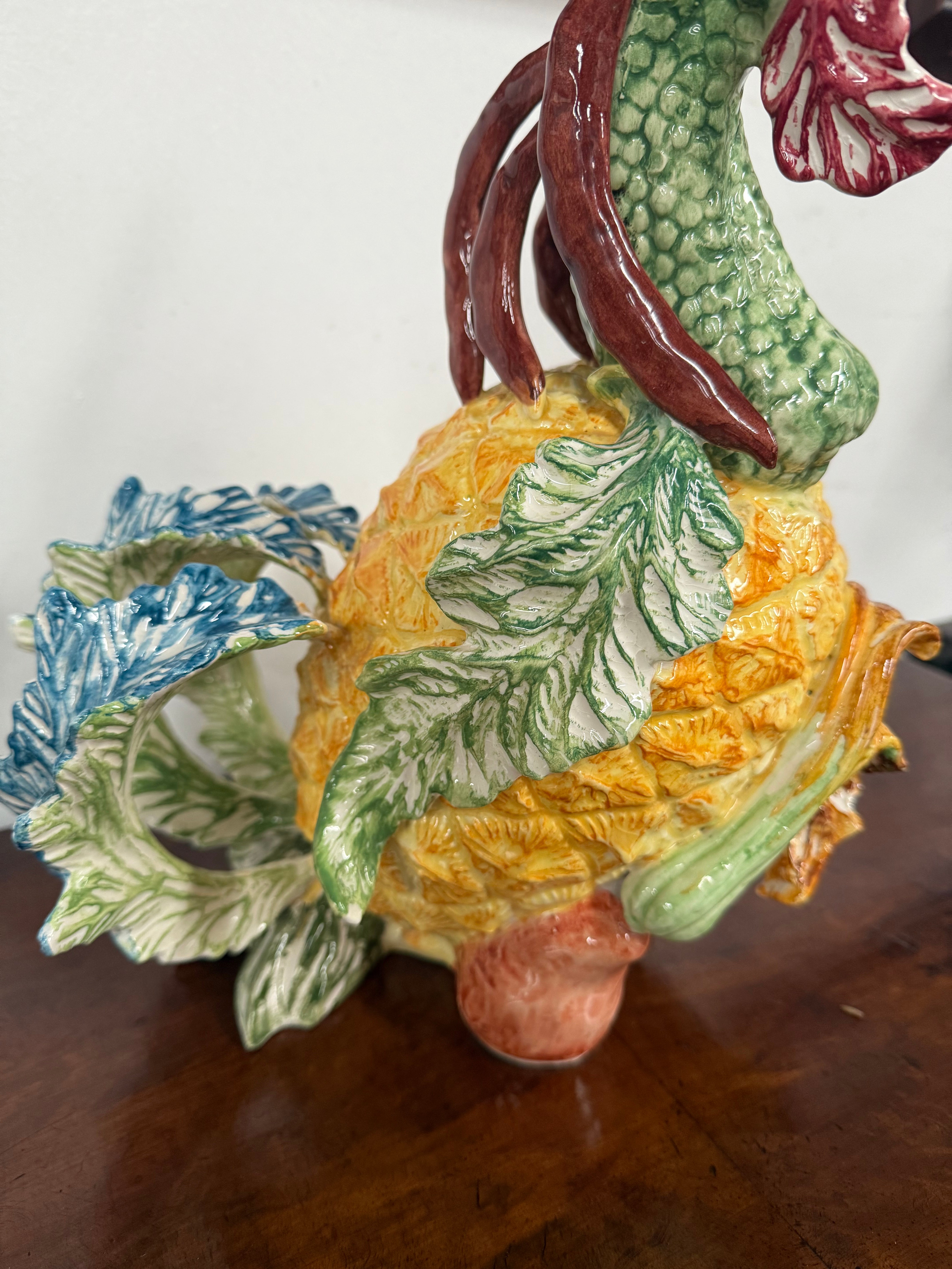 Extraordinary Vintage Italian Hand Painted Majolica Rooster | Antique & Vintage | Moonee Ponds Antiques | Australia Wide Delivery