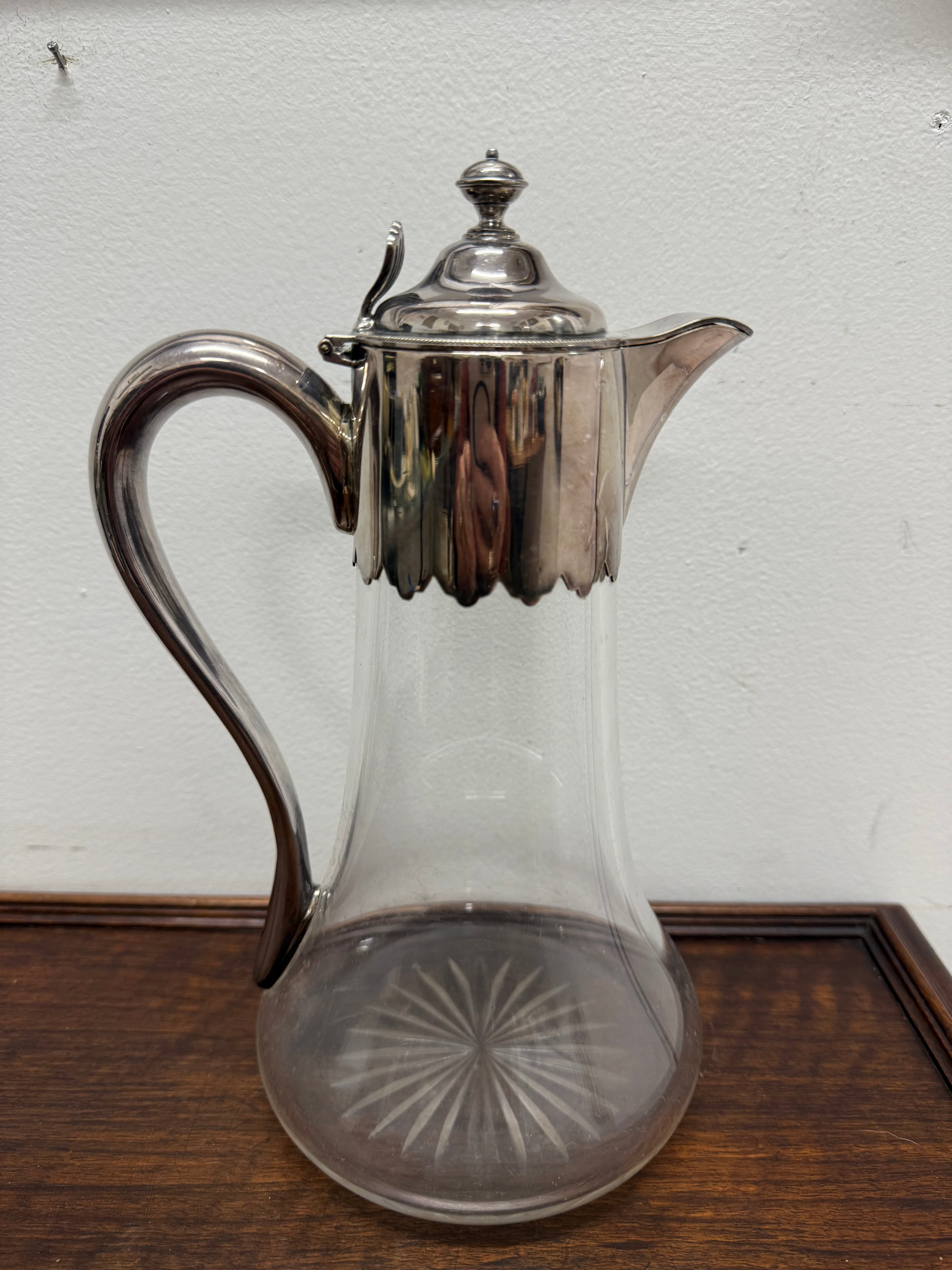 Edwardian Silver Plated & Cut Glass Claret Jug | Antique & Vintage | Moonee Ponds Antiques | Australia Wide