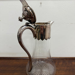 Edwardian Silver Plated & Cut Glass Claret Jug