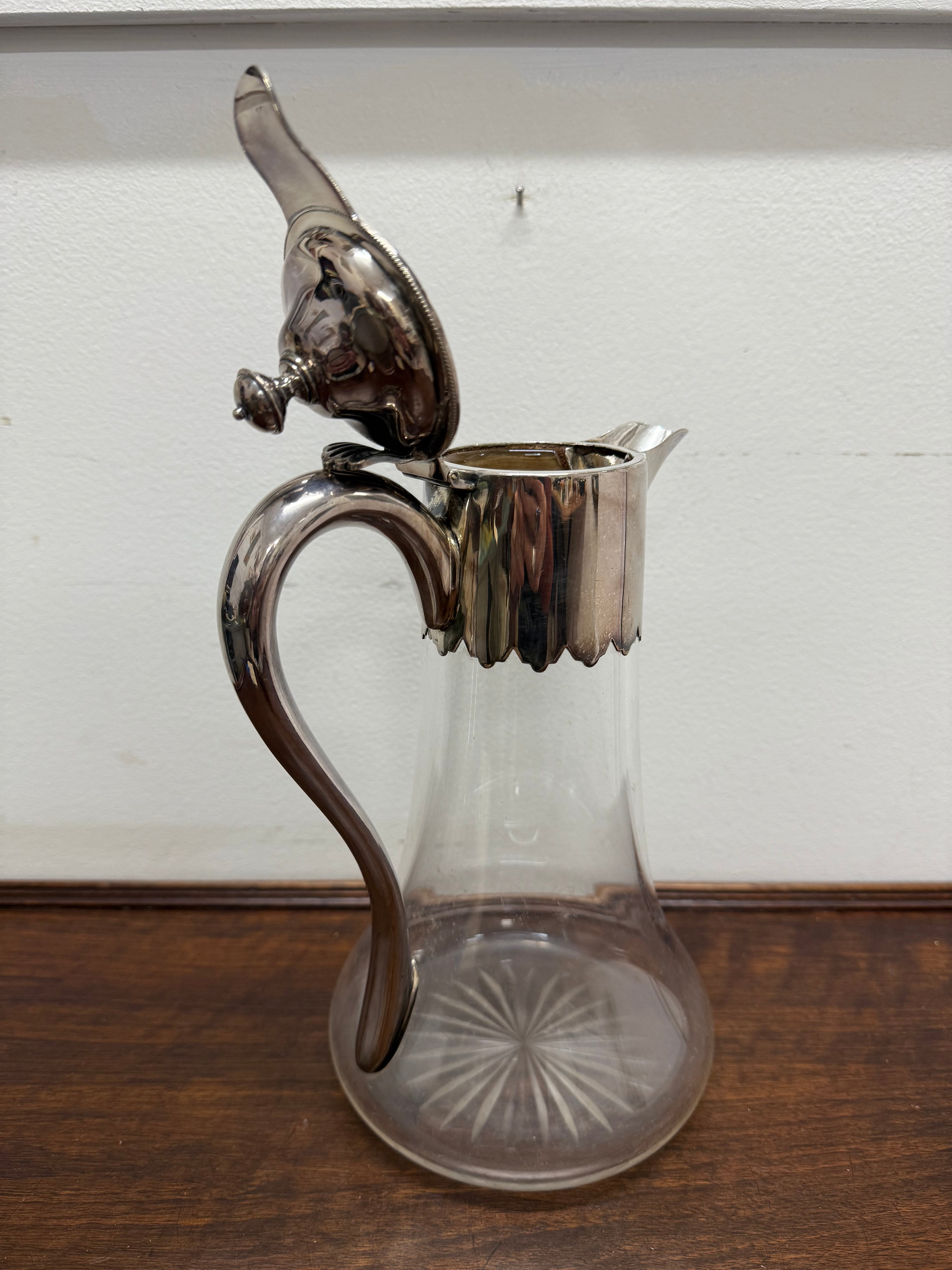 Edwardian Silver Plated & Cut Glass Claret Jug | Antique & Vintage | Moonee Ponds Antiques | Australia Wide
