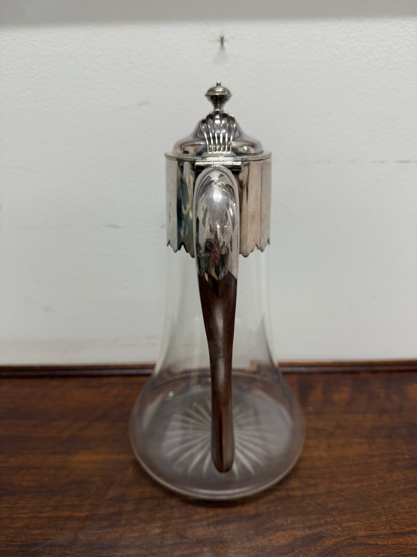 Edwardian Silver Plated & Cut Glass Claret Jug