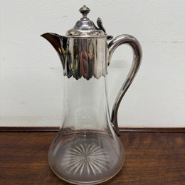 Edwardian Silver Plated & Cut Glass Claret Jug