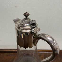 Edwardian Silver Plated & Cut Glass Claret Jug