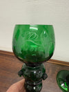 Swedish Pair Handmade Glass Goblets | Antique & Vintage | Moonee Ponds Antiques | Australia Wide Delivery