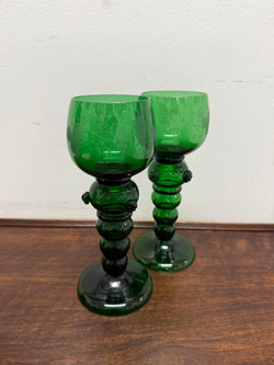 Swedish Pair Handmade Glass Goblets | Antique & Vintage | Moonee Ponds Antiques | Australia Wide Delivery