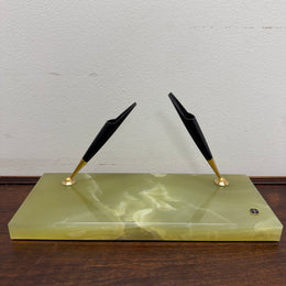 Vintage Onyx Marble Pen Desk Stand