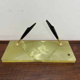 Vintage Onyx Marble Pen Desk Stand