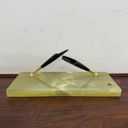Vintage Onyx Marble Pen Desk Stand