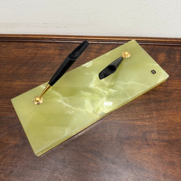 Vintage Onyx Marble Pen Desk Stand