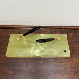 Vintage Onyx Marble Pen Desk Stand