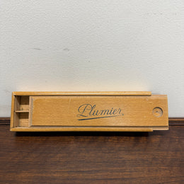 French Silky Oak Wooden Pencil Box