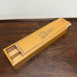 French Silky Oak Wooden Pencil Box
