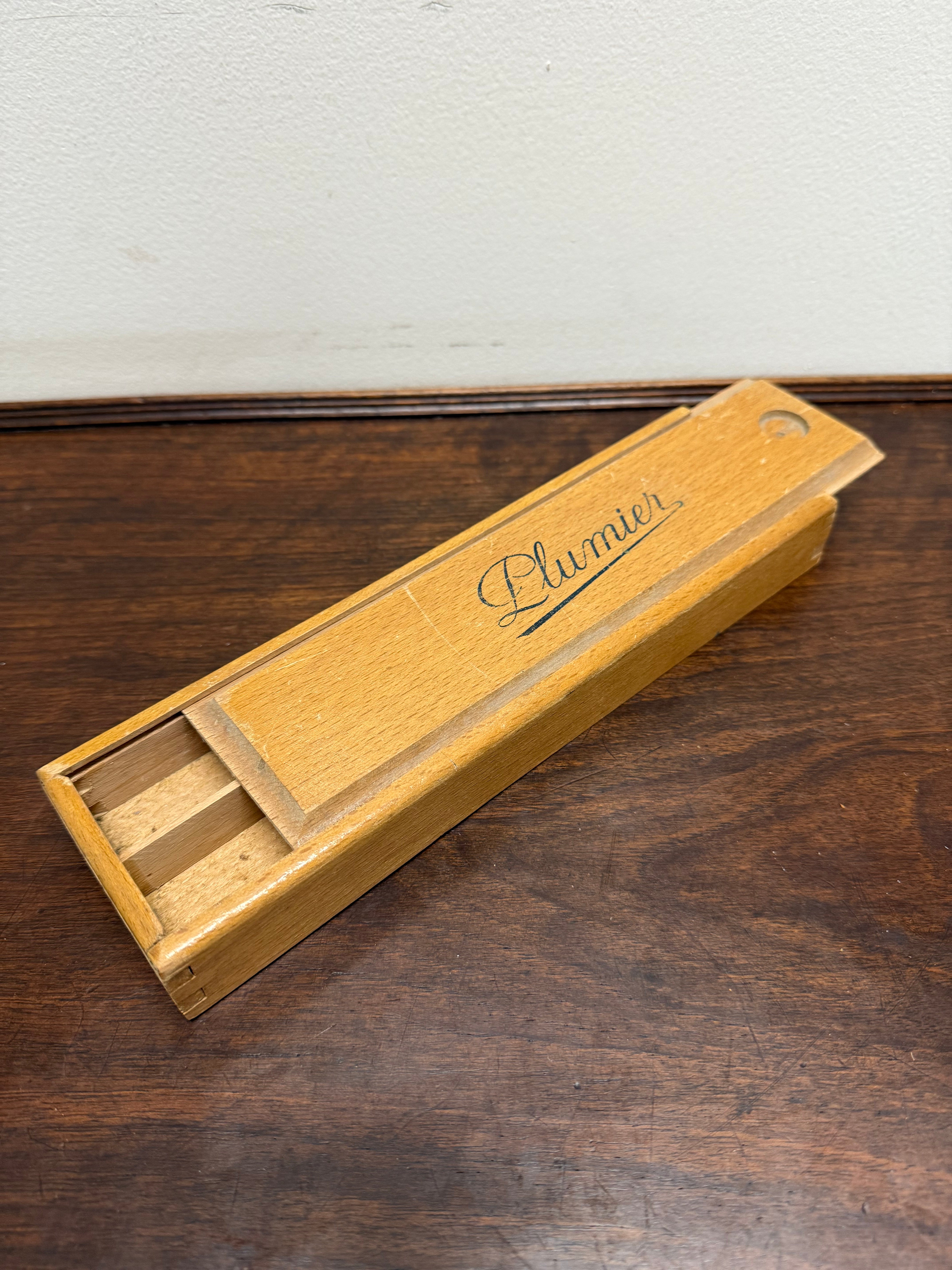 French Silky Oak Wooden Pencil Box | Antique & Vintage | Moonee Ponds Antiques | Australia Wide Delivery