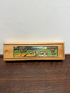 Vintage Oak Wooden Pencil Case with Decal | Antique & Vintage | Moonee Ponds Antiques | Australia Wide Delivery