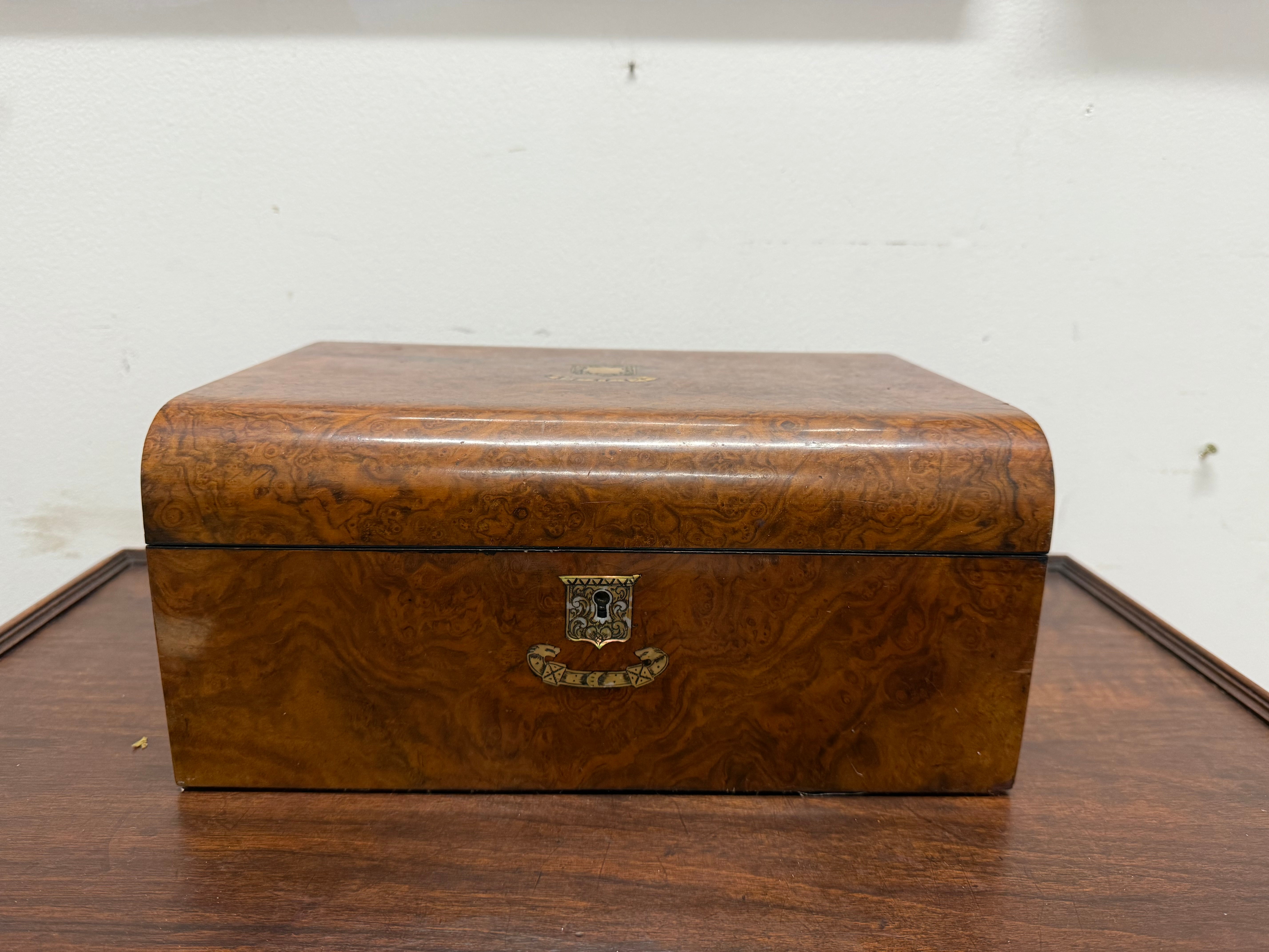 Victorian Burr Walnut Inlay Box | Antique & Vintage | Moonee Ponds Antiques | Australia Wide Delivery