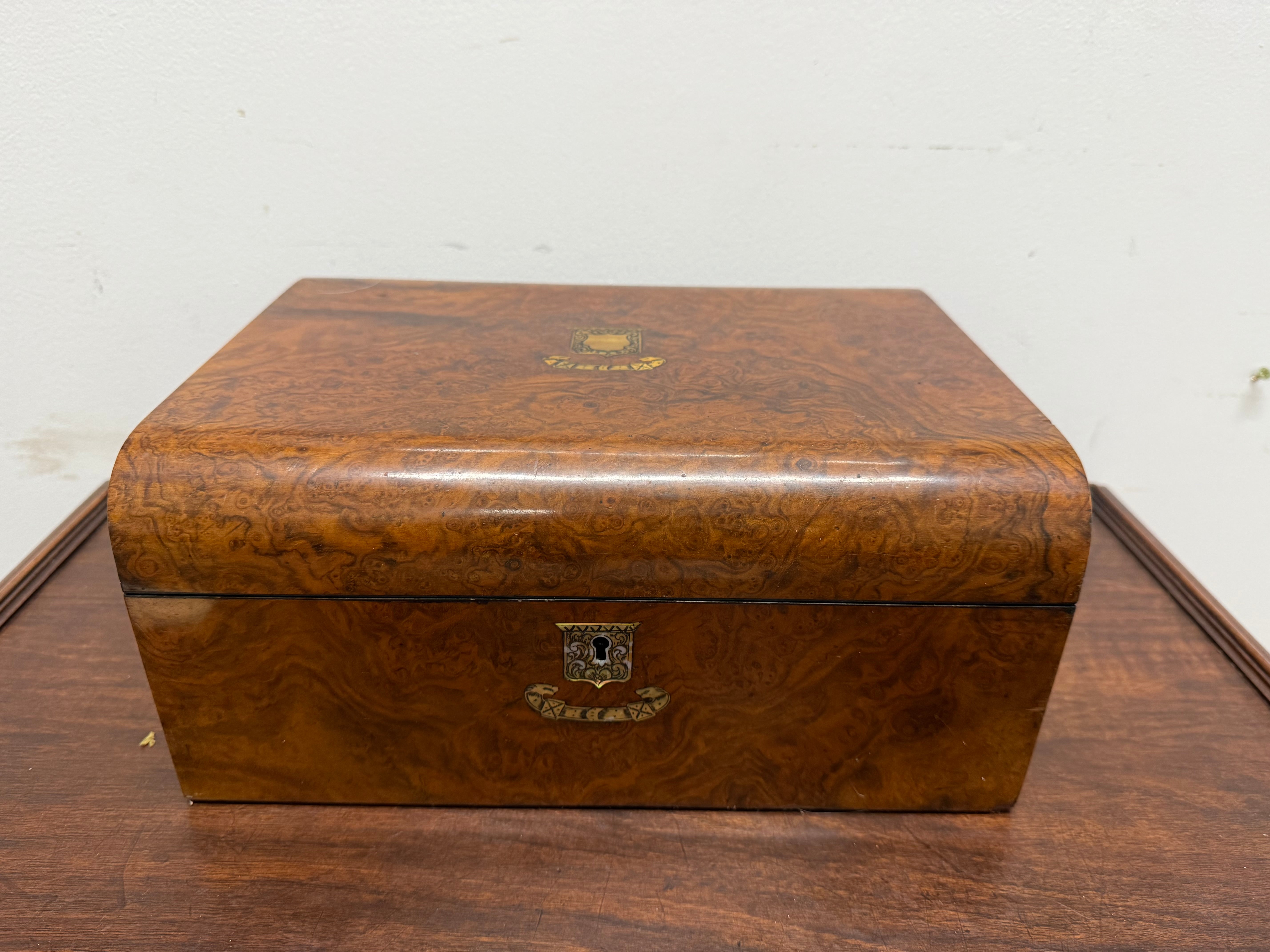Victorian Burr Walnut Inlay Box | Antique & Vintage | Moonee Ponds Antiques | Australia Wide Delivery