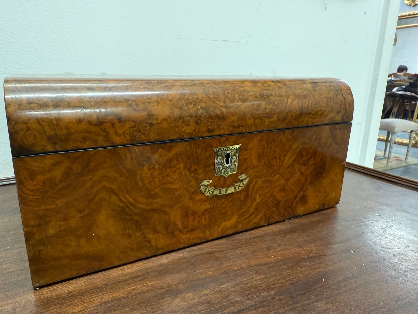 Victorian Burr Walnut Inlay Box