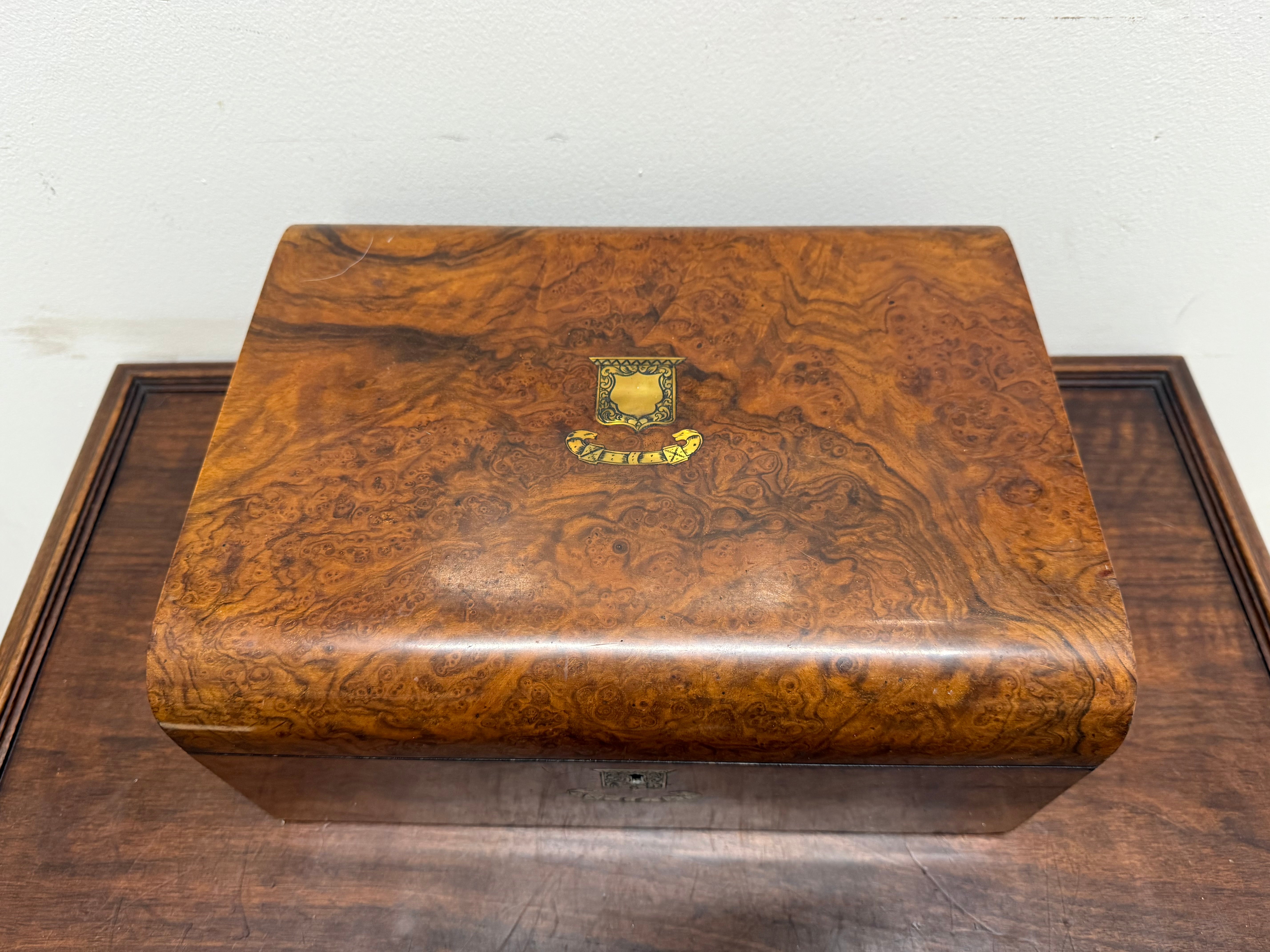 Victorian Burr Walnut Inlay Box | Antique & Vintage | Moonee Ponds Antiques | Australia Wide Delivery