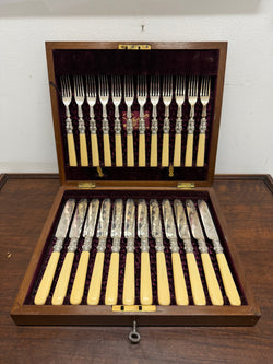 Victorian Boxed Fruit Knife and Forks | Antique & Vintage | Moonee Ponds Antiques | Australia Wide Delivery