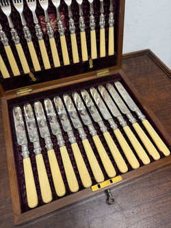 Victorian Boxed Fruit Knife and Forks | Antique & Vintage | Moonee Ponds Antiques | Australia Wide Delivery