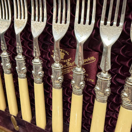 Victorian Boxed Fruit Knife and Forks