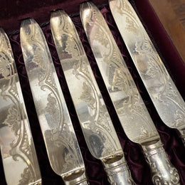 Victorian Boxed Fruit Knife and Forks