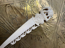 Hand Carved Bone Letter Opener Featuring Elephants | Antique & Vintage | Moonee Ponds Antiques | Australia Wide Delivery
