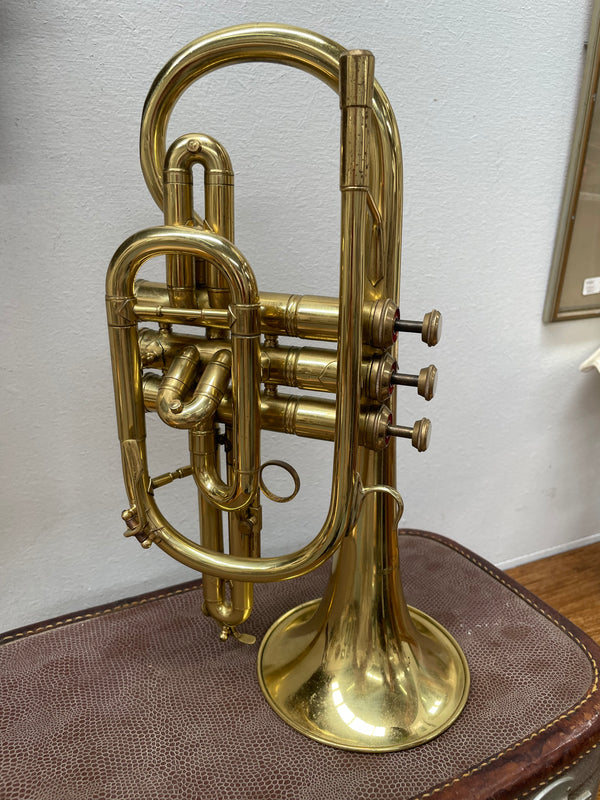 Lovely Vintage Lark Coronet in its original case. With a lovely bright interior to case and handle for carrying. In good condition with paperwork included. 