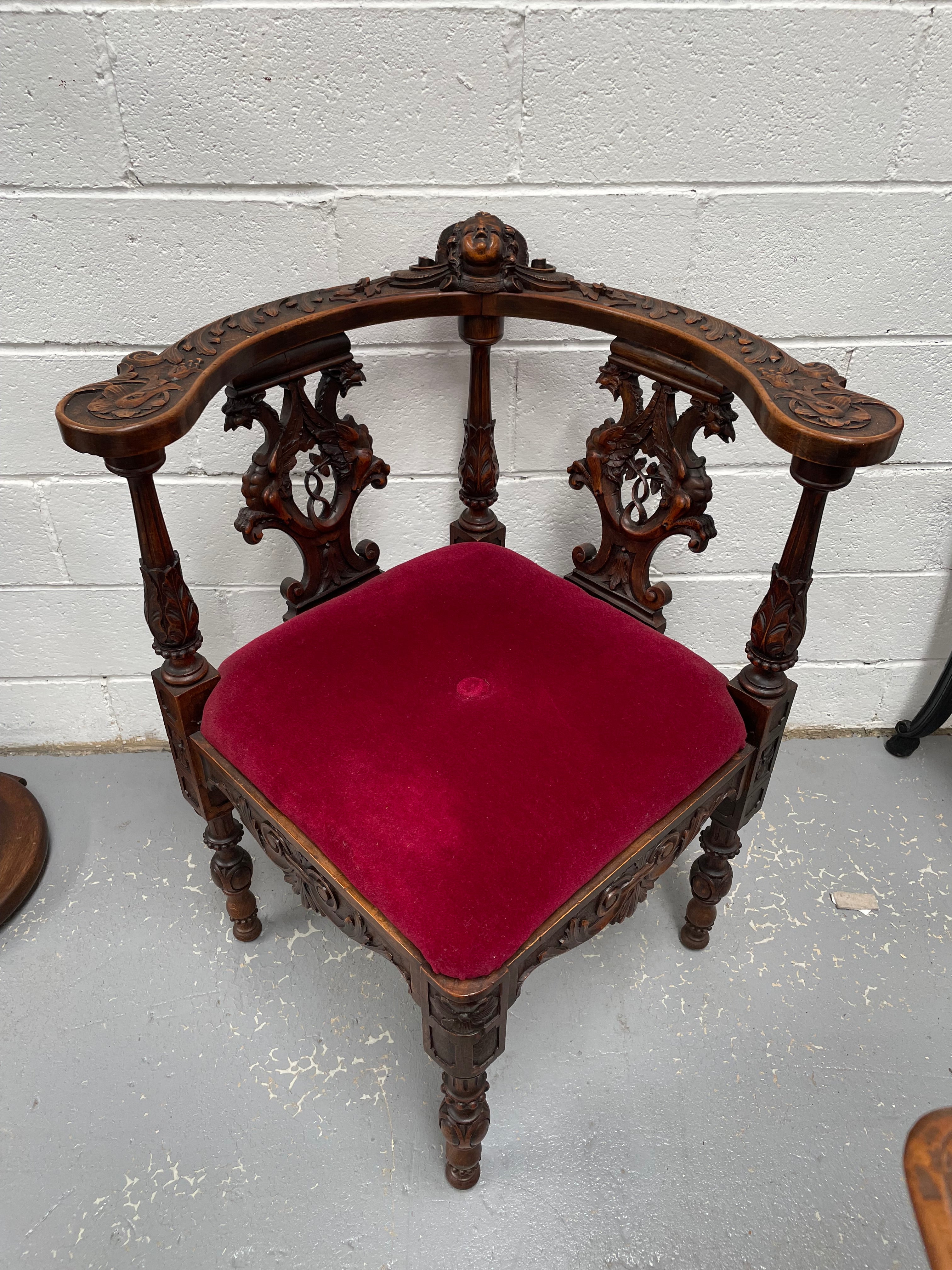 19th Century Upholstered Italian Corner Chair | Antique & Vintage | Moonee Ponds Antiques | Australia Wide Delivery
