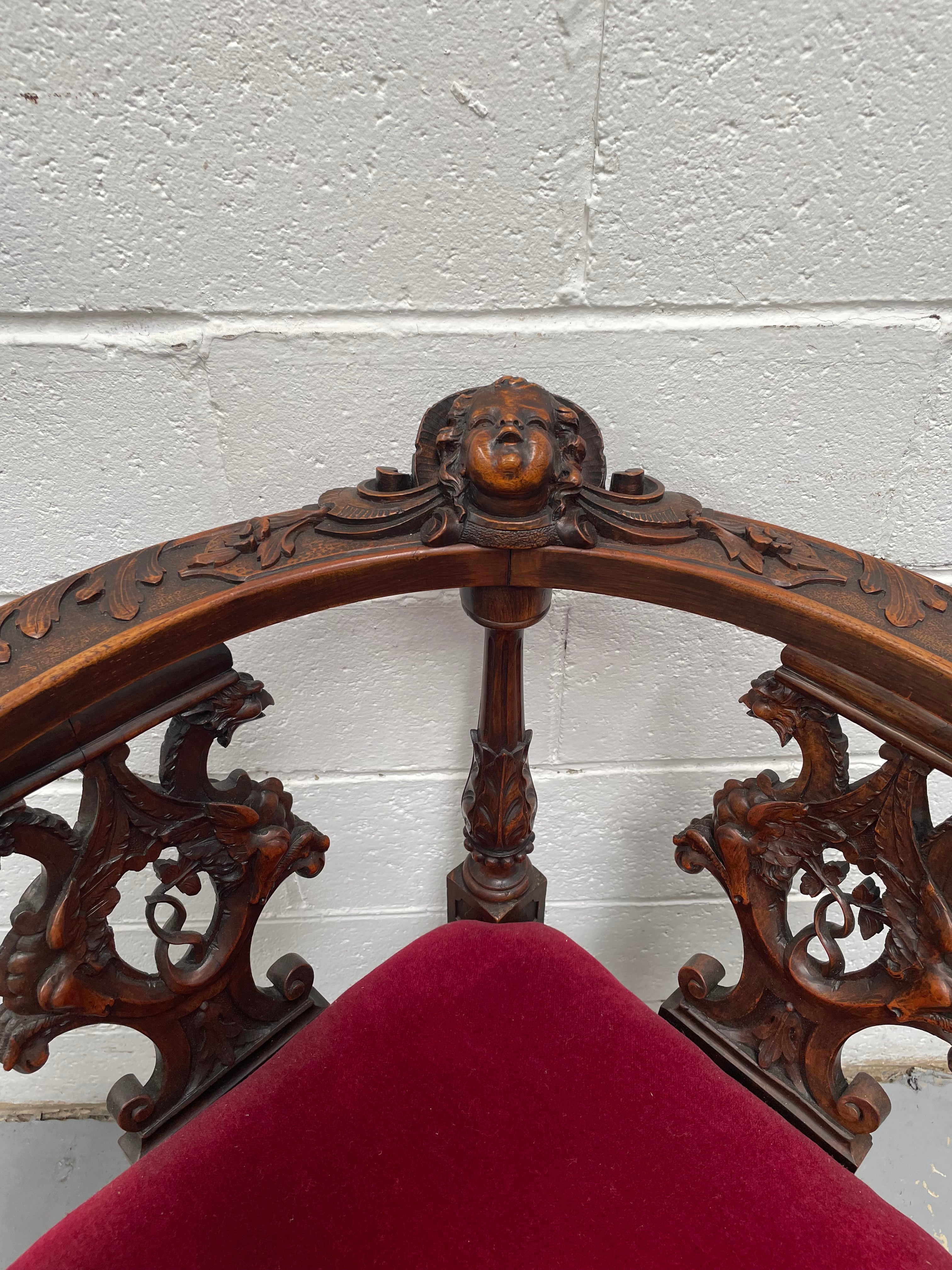 19th Century Upholstered Italian Corner Chair | Antique & Vintage | Moonee Ponds Antiques | Australia Wide Delivery