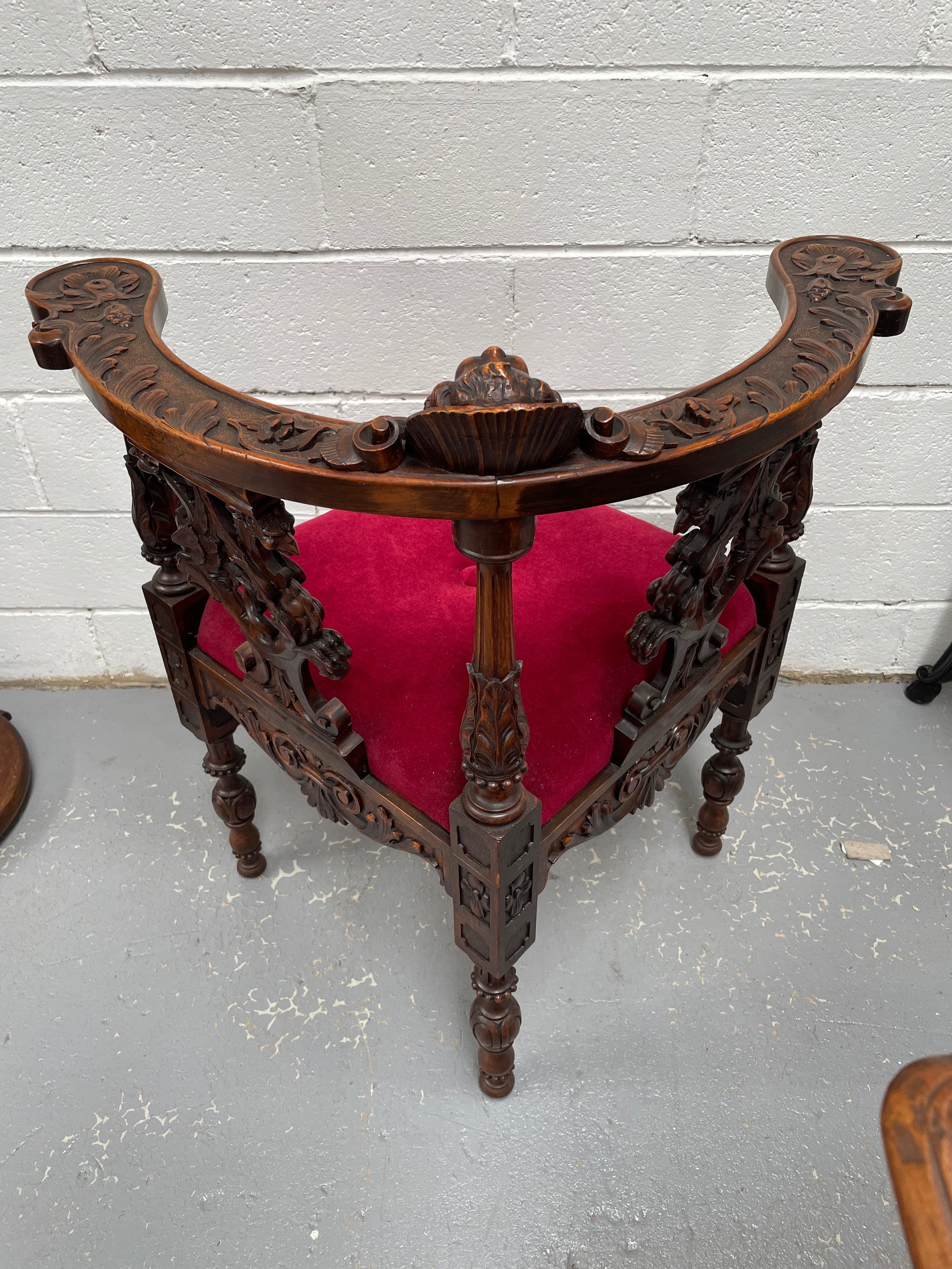 19th Century Upholstered Italian Corner Chair | Antique & Vintage | Moonee Ponds Antiques | Australia Wide Delivery
