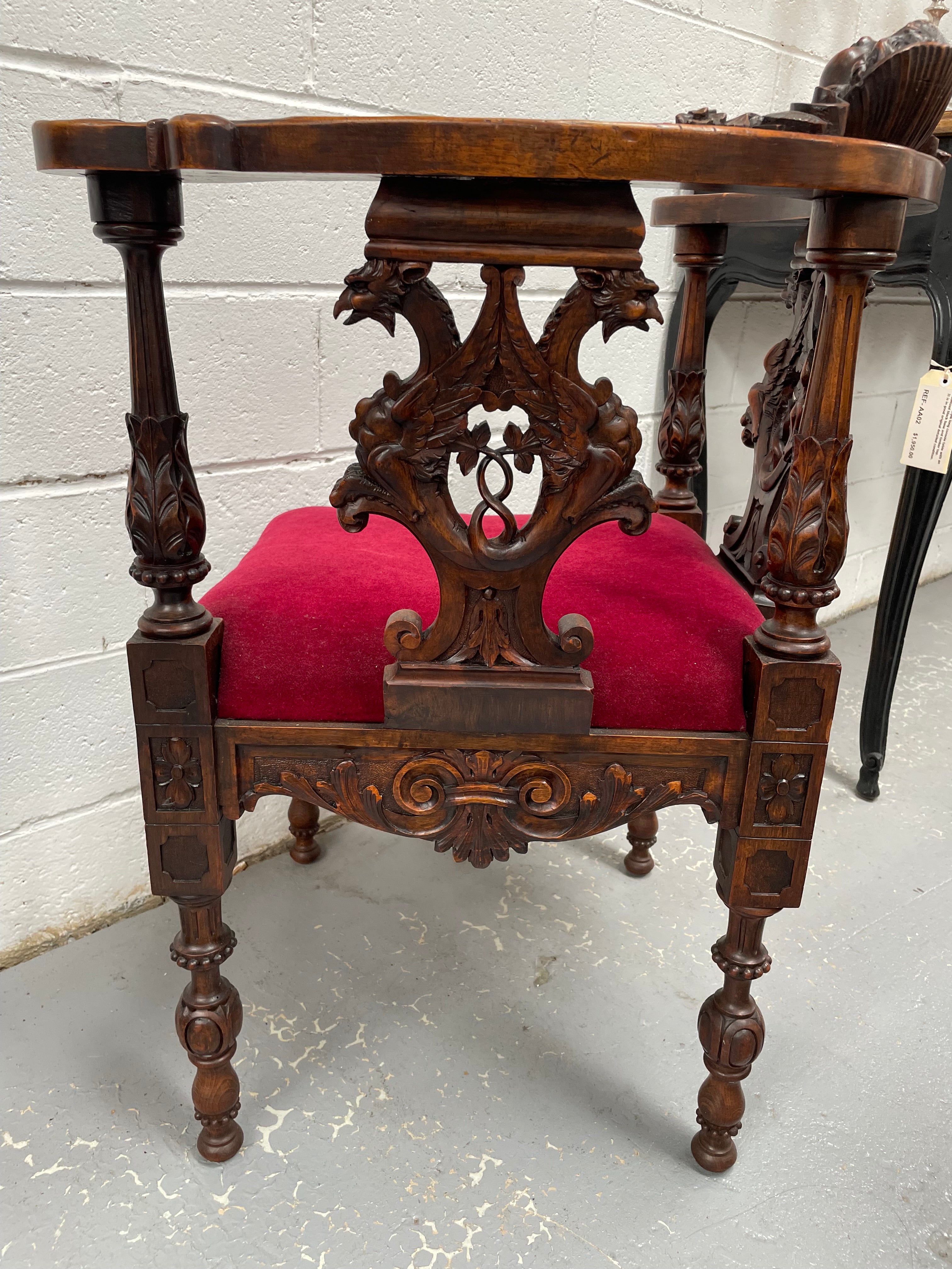 19th Century Upholstered Italian Corner Chair | Antique & Vintage | Moonee Ponds Antiques | Australia Wide Delivery