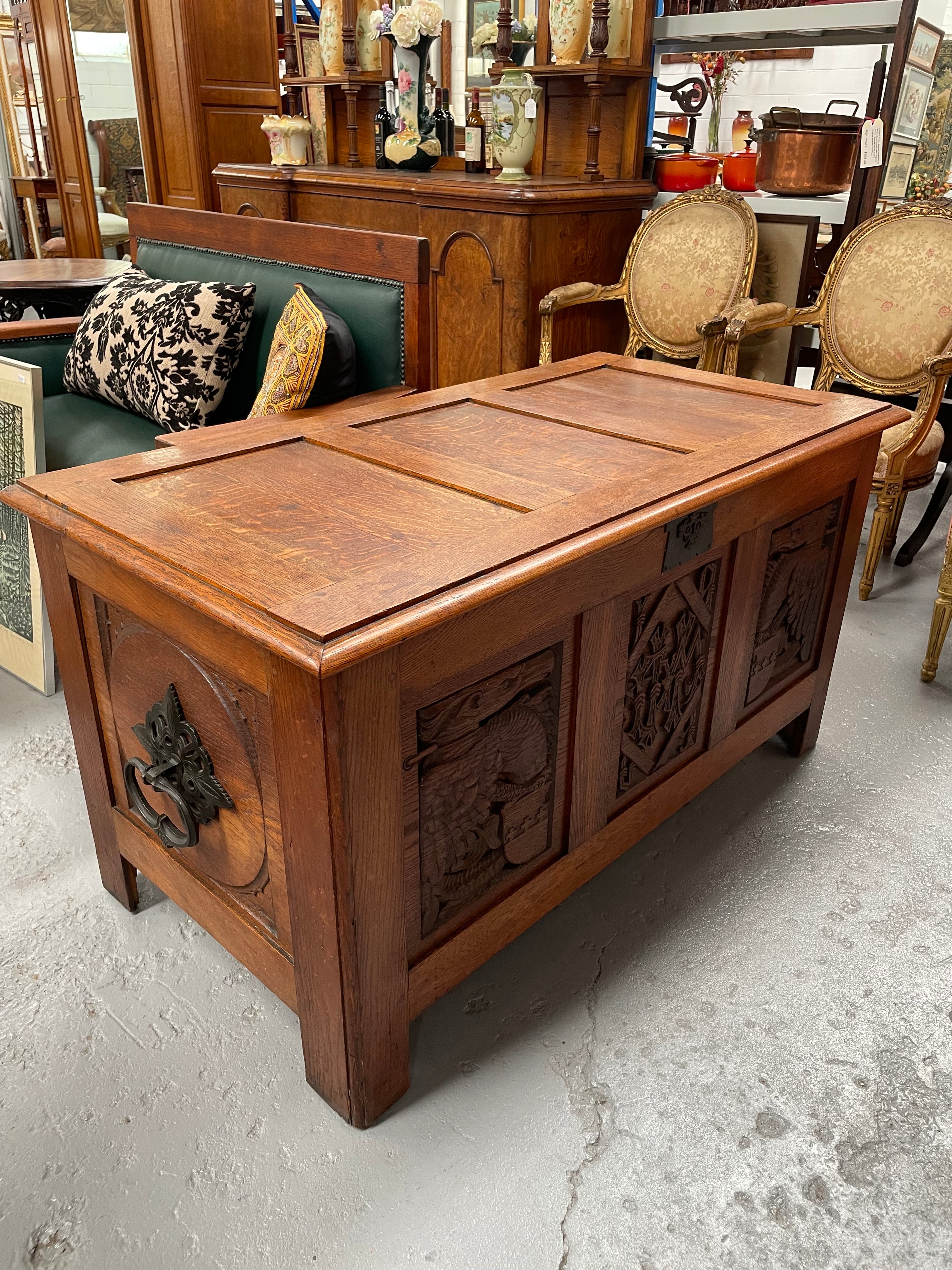 Fabulous Arts and Crafts Oak Chest | Antique & Vintage | Moonee Ponds Antiques | Australia Wide Delivery