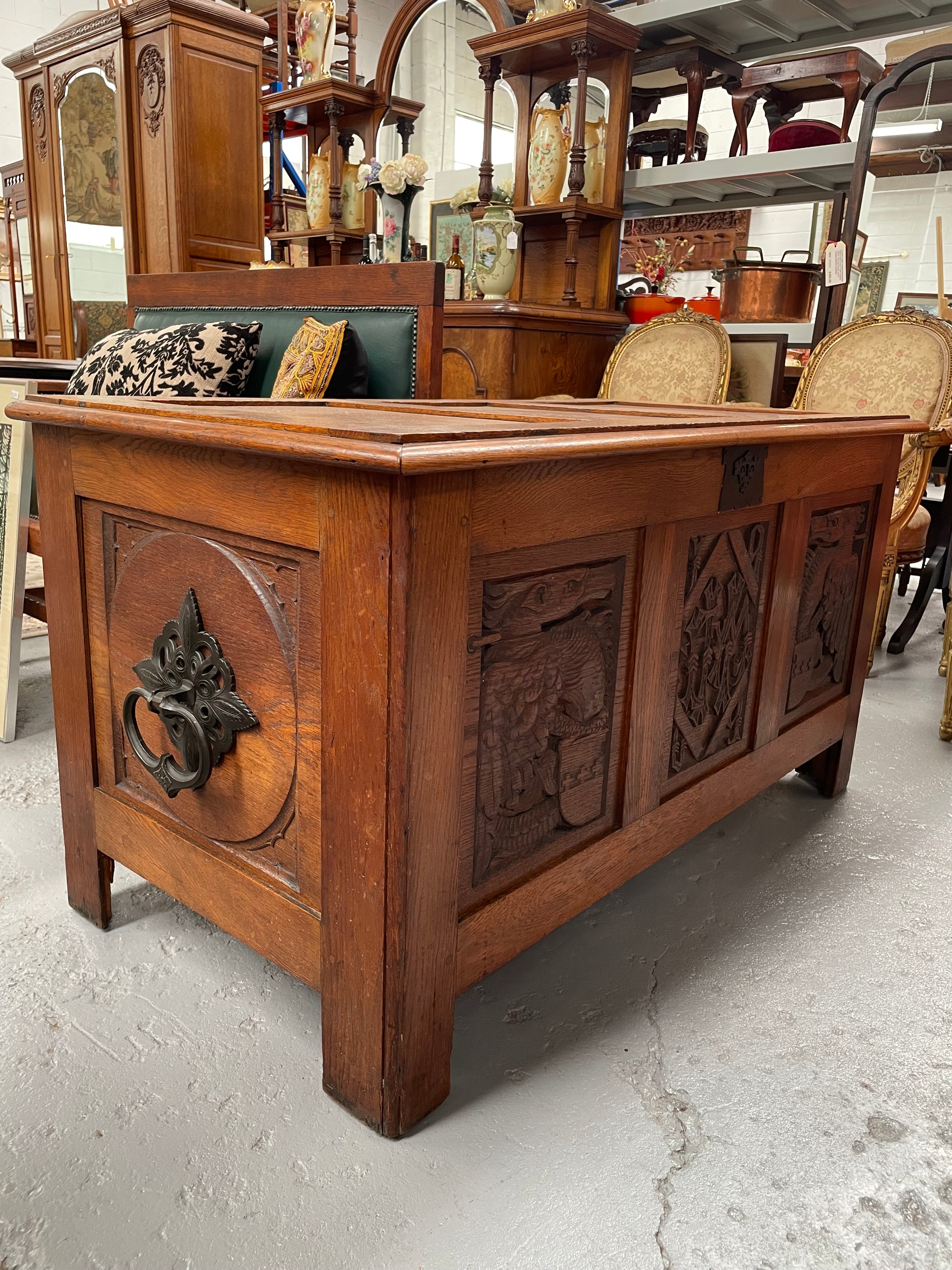 Fabulous Arts and Crafts Oak Chest | Antique & Vintage | Moonee Ponds Antiques | Australia Wide Delivery