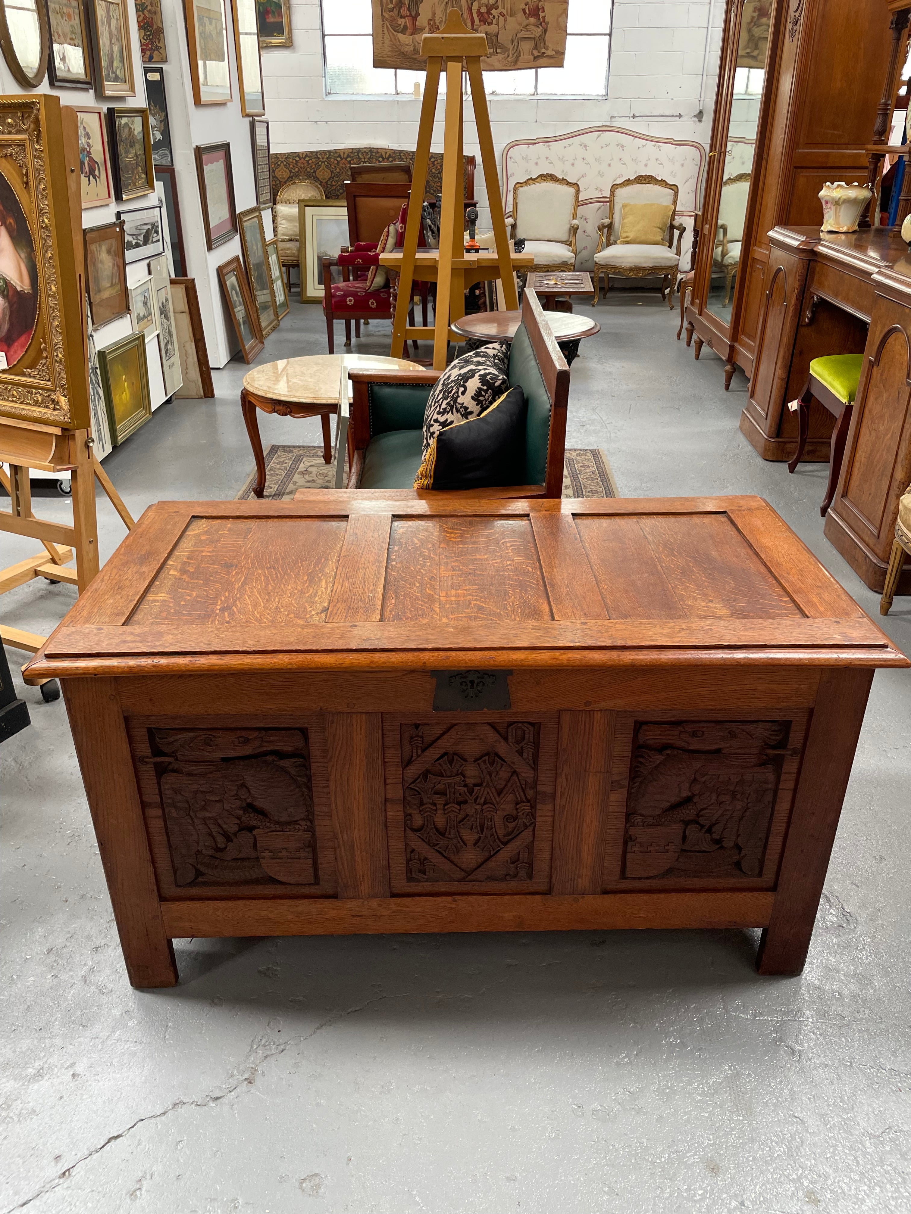 Fabulous Arts and Crafts Oak Chest | Antique & Vintage | Moonee Ponds Antiques | Australia Wide Delivery